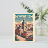 Die Skyline der Altstadt von Marrakesch mit Mosche Postkarte (Stehend Vorderseite)