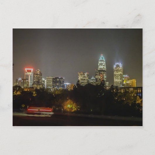 Die Skyline der Stadt Charlotte Postkarte (Vorderseite)