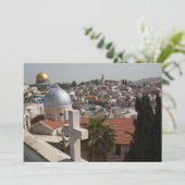 Die Skyline des alten Jerusalems Dankeskarte (Stehend Vorderseite)