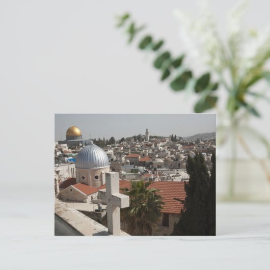 Die Skyline des alten Jerusalems Postkarte (Stehend Vorderseite)