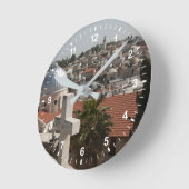 Die Skyline des alten Jerusalems Runde Wanduhr (Winkel)