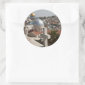 Die Skyline des alten Jerusalems Runder Aufkleber (Tasche)