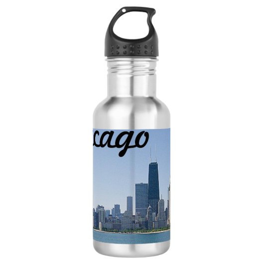 Die Skyline von Chicago Edelstahlflasche (Vorderseite)