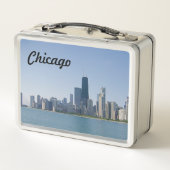 Die Skyline von Chicago Metall Brotdose (Rückseite)