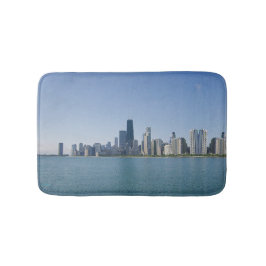 Die Skyline von Chicago mit dem Muster Mirrored Badematte