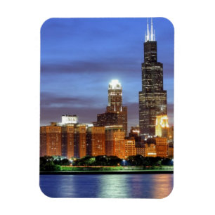 Die Skyline von Chicago vom Adler Planetarium Magnet
