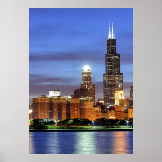 Die Skyline von Chicago vom Adler Planetarium Poster (Vorne)