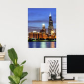 Die Skyline von Chicago vom Adler Planetarium Poster (Heimbüro)