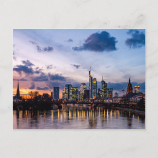 Die Skyline von Frankfurt Postkarte