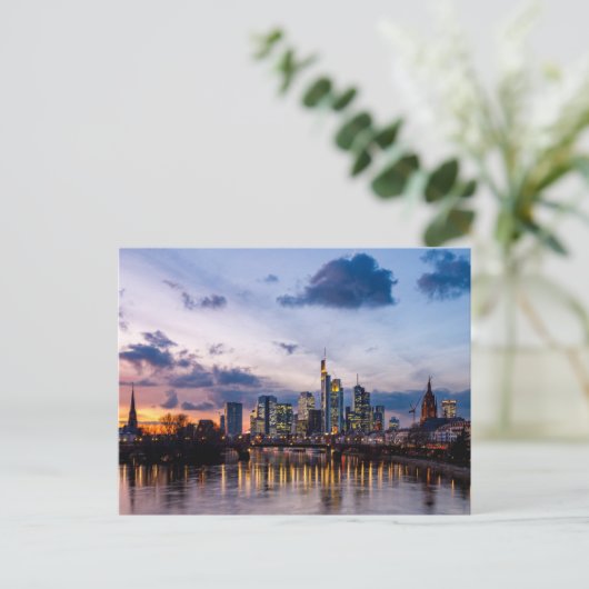 Die Skyline von Frankfurt Postkarte (Stehend Vorderseite)
