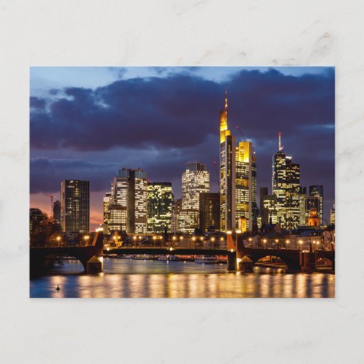 Die Skyline von Frankfurt Postkarte (Vorderseite)