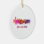 Die Skyline von Jersey City in Aquarell Keramik Ornament (Rechts)