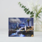Die Skyline von Merlion und Singapur Postkarte (Stehend Vorderseite)
