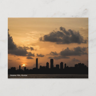 Die Skyline von Mumbai bei Sonnenuntergang Postkarte