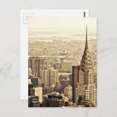Die Skyline von New York City und das Chrysler-Geb Postkarte (Vorne/Hinten)