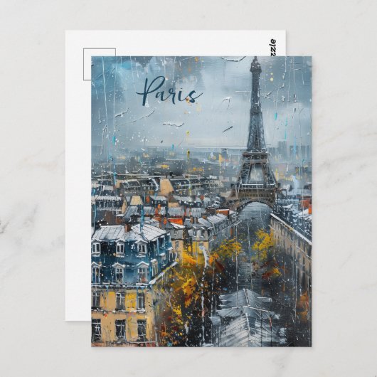 die Skyline von Paris Postkarte (Vorne/Hinten)