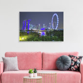 Die Skyline von Singapur nach Nacht Leinwanddruck (Insitu (Wohnzimmer))
