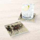 Die sleigh-Fahrt, 1896 (Öl auf Leinwand) Glasuntersetzer (Schrägansicht)