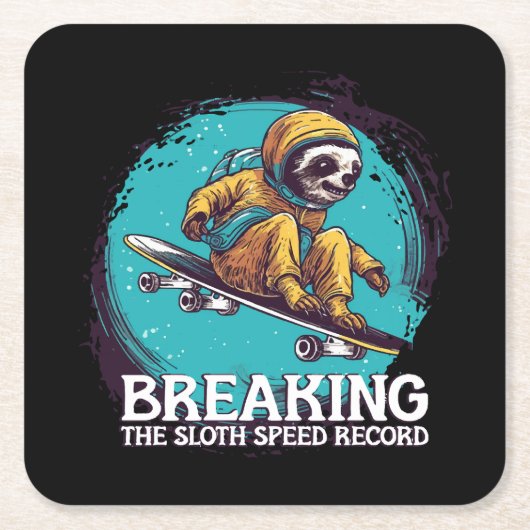 Die Sloth Speed Record brechen Rechteckiger Pappuntersetzer (Vorderseite)