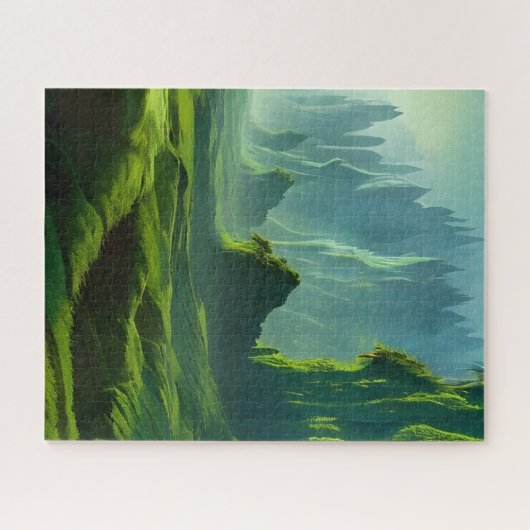 Die smaragdgrüne Valley Fantasy Art Postcard Puzzle (Horizontal)