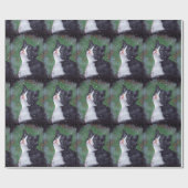 Die Smokings-Katze, die oben Schnee betrachtet, Geschenkpapier (Flach)