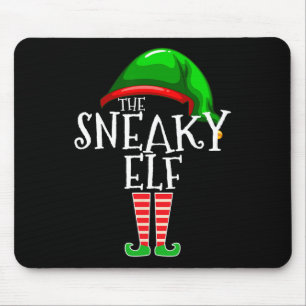 Die Sneaky-Elf-Gruppe passt Familienweihnachtsgif Mousepad