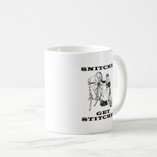 Die Snitches erhalten Stiche Näherin-Wortspiel Kaffeetasse (VorderseiteRechts)