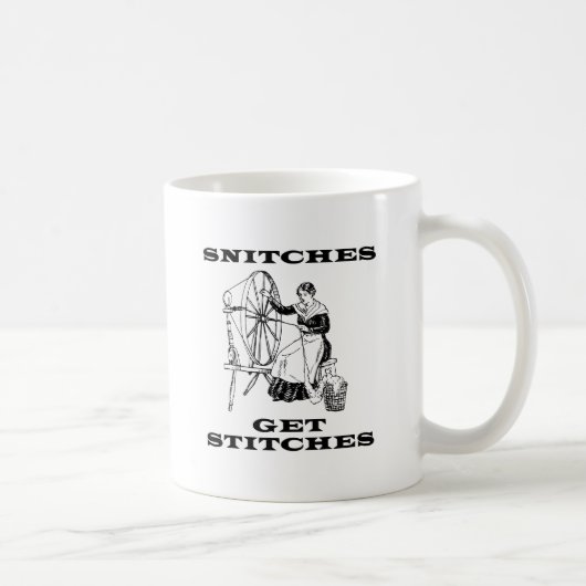 Die Snitches erhalten Stiche Näherin-Wortspiel Kaffeetasse (Rechts)