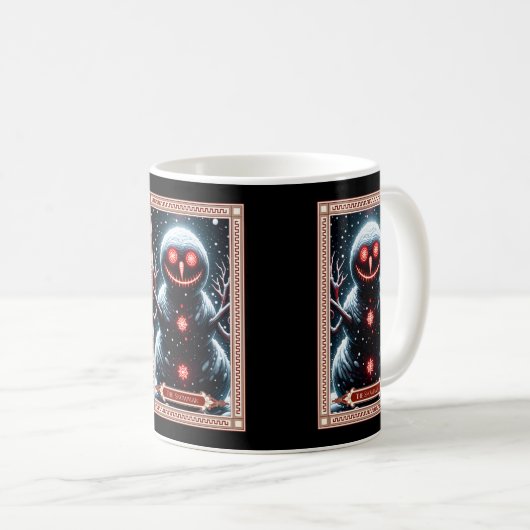 Die Snowman-Tarot-Karte Kaffeetasse (VorderseiteRechts)