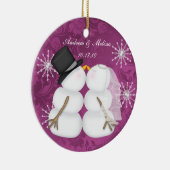 Die Snowmen küssen verheiratet unser erstes Keramikornament (Rechts)