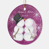 Die Snowmen küssen verheiratet unser erstes Keramikornament (Links)