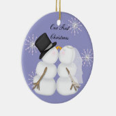 Die Snowmen küssen verheiratet unser erstes Keramikornament (Rechts)