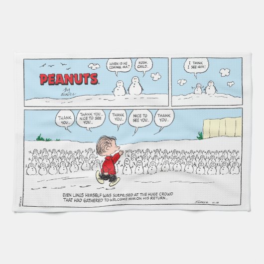 Die Snowmen Willkommen Linus Geschirrtuch (Horizontal)