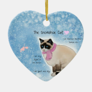 Die snowshoe-Katzen-Verzierung Keramikornament