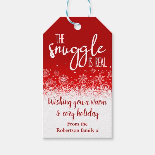 Die Snuggle ist die richtige Weihnachtssaison Geschenkanhänger (Vorderseite)