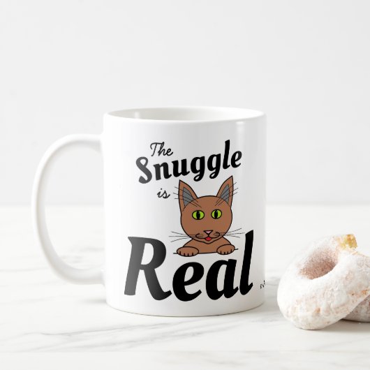 Die Snuggle ist echte Niedliche Cat Lover's Coffee Kaffeetasse (Mit Donut)