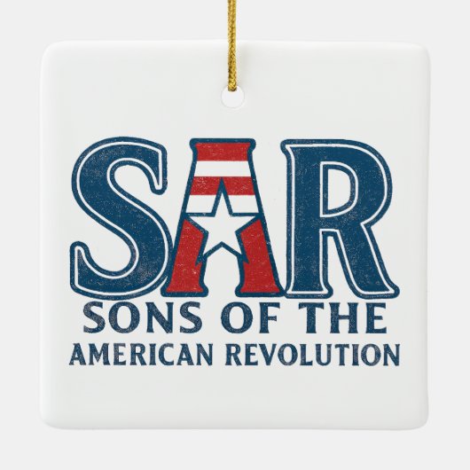 Die Söhne der Amerikanischen Revolution SAR Star U Keramikornament (Rückseite)