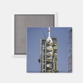 Die Sojus-Rakete wird in Position gebracht Magnet (Vorderseite/Rückseite)