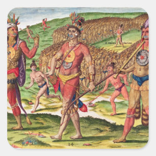 Die Soldaten der Outina Marching to Cut Quadratischer Aufkleber