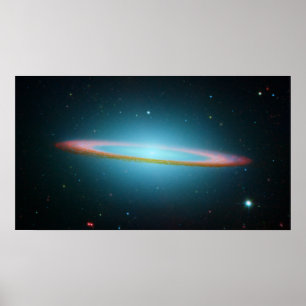 Die sombrero-Galaxie im Infrarotlicht Poster