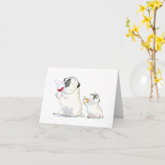 Die Sommeliette-Mops-Karte Karte (Gelbe Blume)