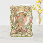 Die Sommer Dame-Gruß Karte (Gelbe Blume)