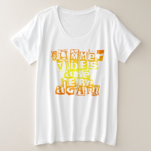 Die Sommerbewohner sind hier wieder orangefarbener Große Größe T-Shirt (Design vorne)