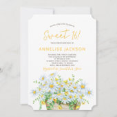 Die Sommermarmelade 16 . Geburtstag ist gelb-weiß Einladung (Vorderseite)