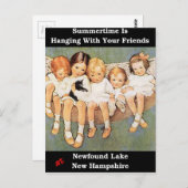 Die Sommerzeit hängt mit Ihren Freunden zusammen Postkarte (Vorne/Hinten)