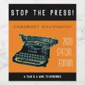 Die Sonderausgabe für die Presse stoppen Weinetikett (Einzelnes Label)