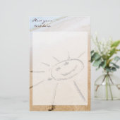Die Sonne am Strand Briefpapier (Stehend Vorderseite)