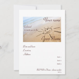 Die Sonne am Strand Einladung