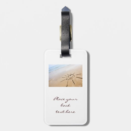 Die Sonne am Strand Gepäckanhänger (Rückseite vertikal)