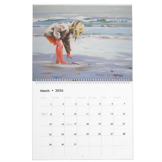 Die Sonne am Strand Kalender (Mär 2026)